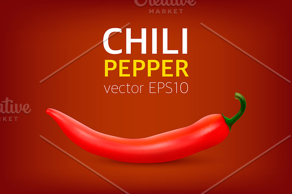Chili pepper. Vector set.  in Illustrations - product preview 4