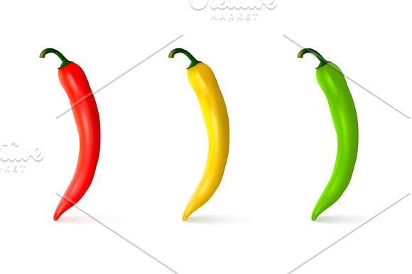 Chili pepper. Vector set.  in Illustrations - product preview 6