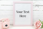 Pink Frame with Pink Props Mockup