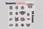 Insects Labels Set