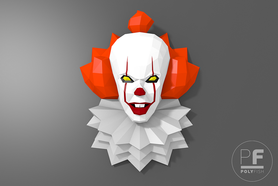 DIY Pennywise 2017 3D model template in Templates - product preview 8