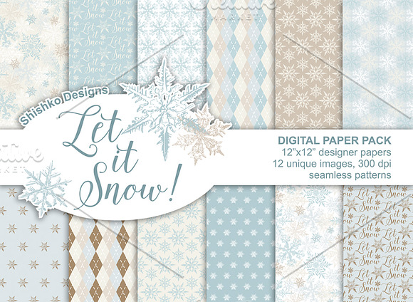 Winter Digital Paper Pack in Patterns - product preview 3