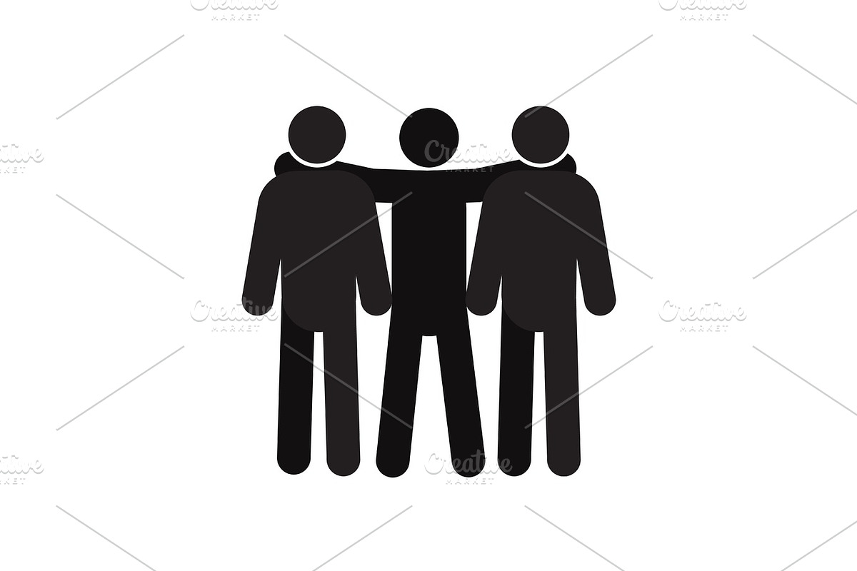 Embracing people silhouette icon in Graphics - product preview 8