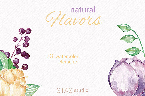 Watercolor Floral Clipart in Illustrations - product preview 3