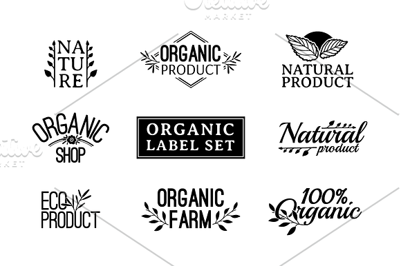 Set organic logo and label in Logo Templates - product preview 1