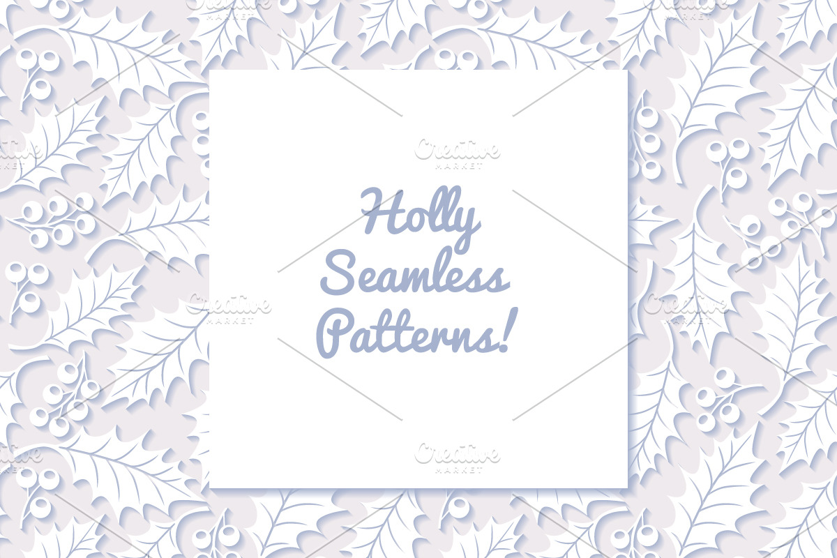 Seamless Patterns with Holly in Patterns - product preview 8