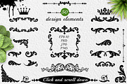 Decorative design elements and crows