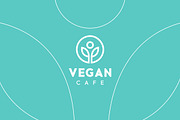 Vegan Cafe Healthy Logo Template