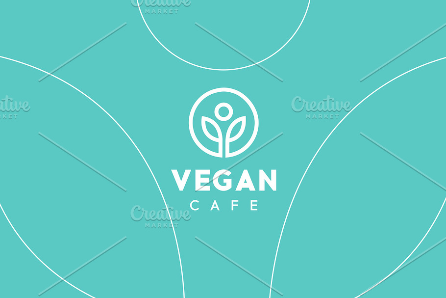 Vegan Cafe Healthy Logo Template in Logo Templates - product preview 8