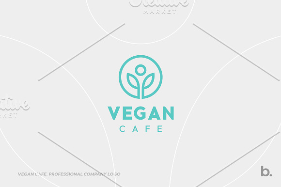 Vegan Cafe Healthy Logo Template in Logo Templates - product preview 1