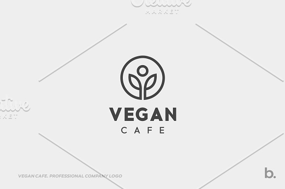 Vegan Cafe Healthy Logo Template in Logo Templates - product preview 2