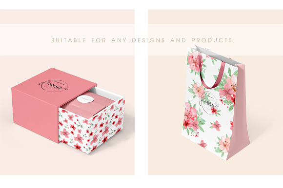 RedPink Garden Flower Graphic Set in Illustrations - product preview 6