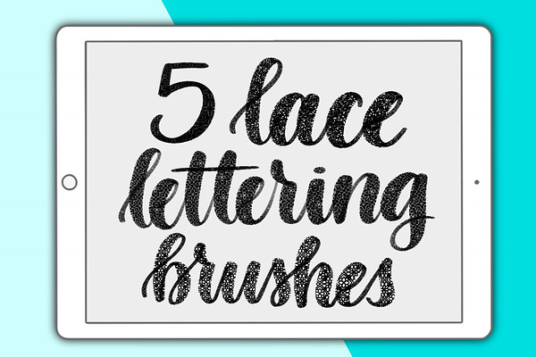 5 lace Procreate lettering brushes