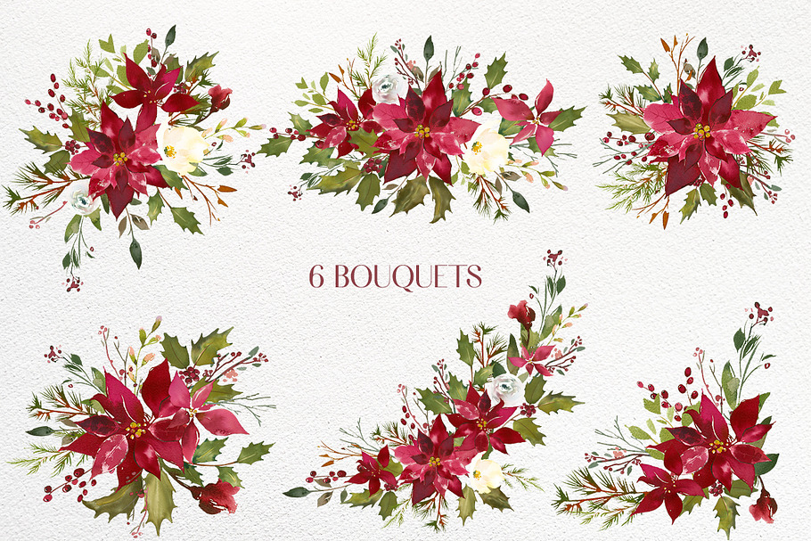 Scarlett Christmas Watercolor Set in Illustrations - product preview 8