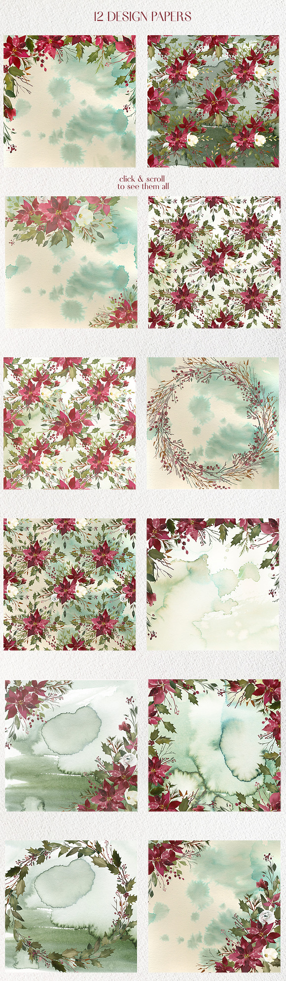Scarlett Christmas Watercolor Set in Illustrations - product preview 6