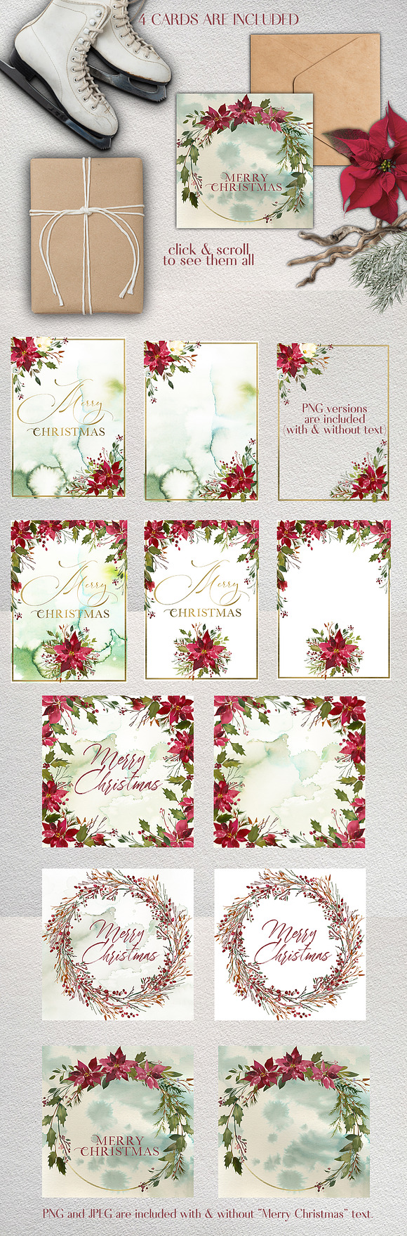Scarlett Christmas Watercolor Set in Illustrations - product preview 8