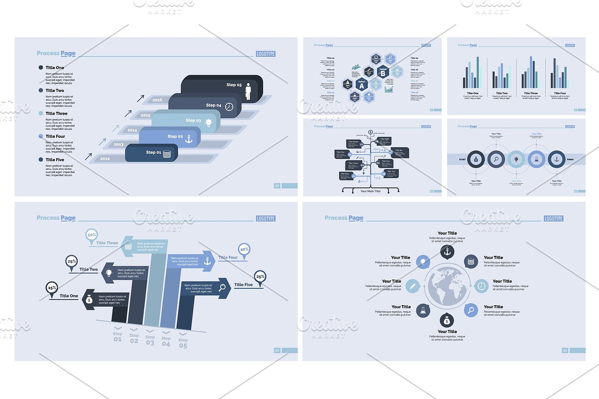 Inforgraphic design template set in Illustrations - product preview 8
