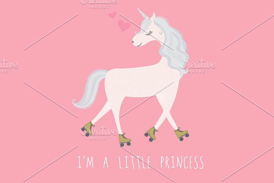 Unicorn vector-Little Princess in Illustrations - product preview 8