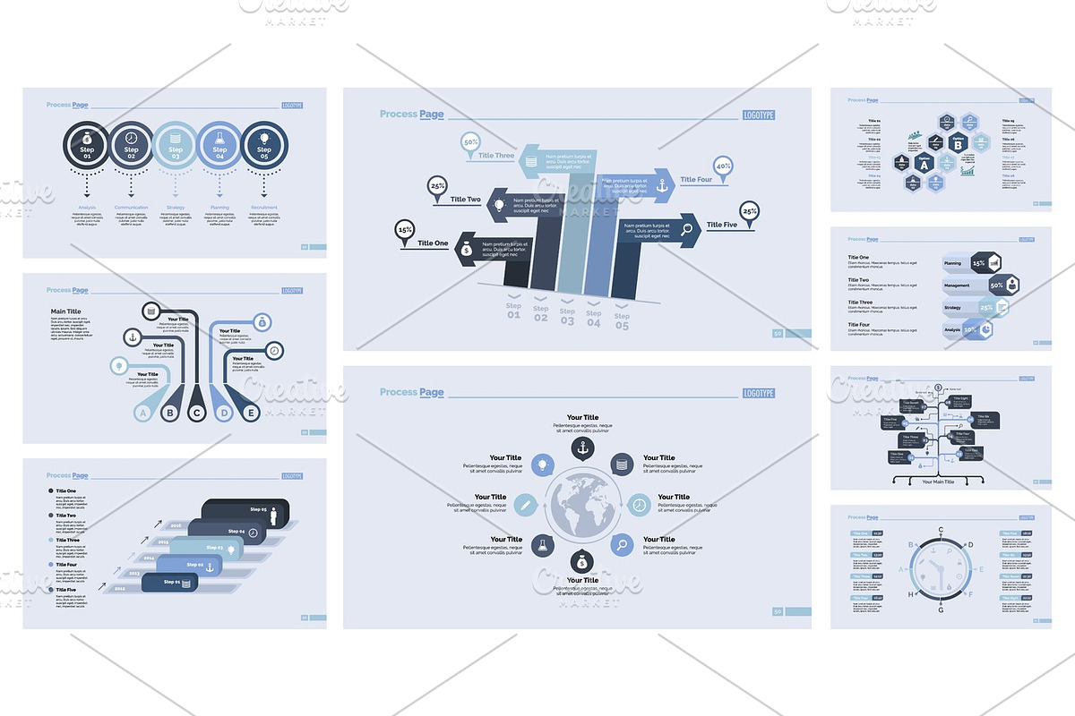 Nine Logistics Slide Template Set in Illustrations - product preview 8