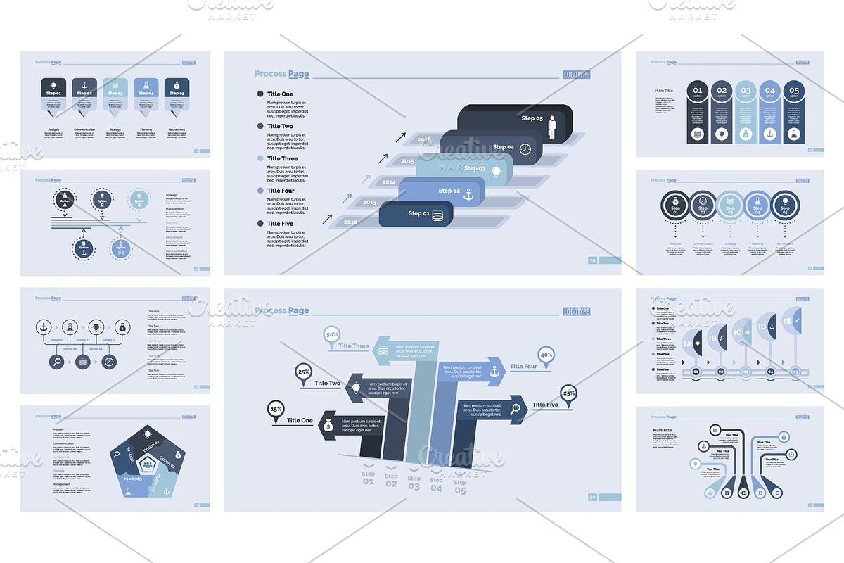 Option and process diagram set in Illustrations - product preview 8