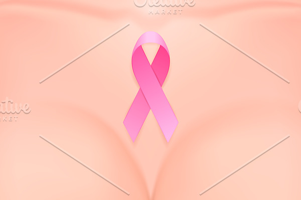 Breast cancer awareness concept set