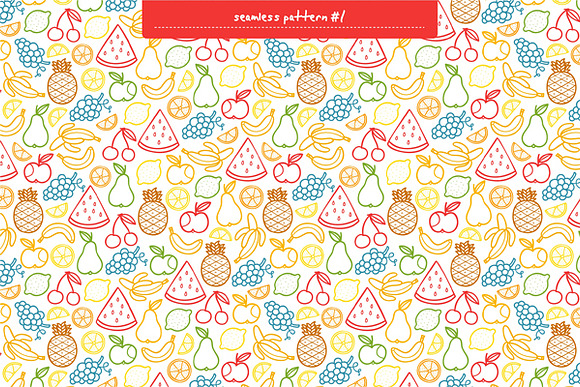 Fruits Doodles in Patterns - product preview 1