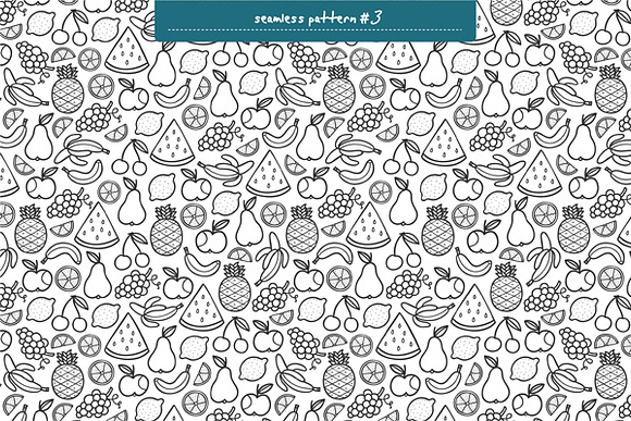 Fruits Doodles in Patterns - product preview 3