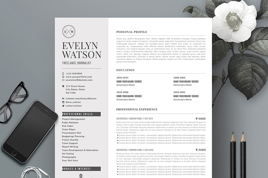 Professional Resume Template RE007