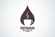 Coffee cup drop logo vector