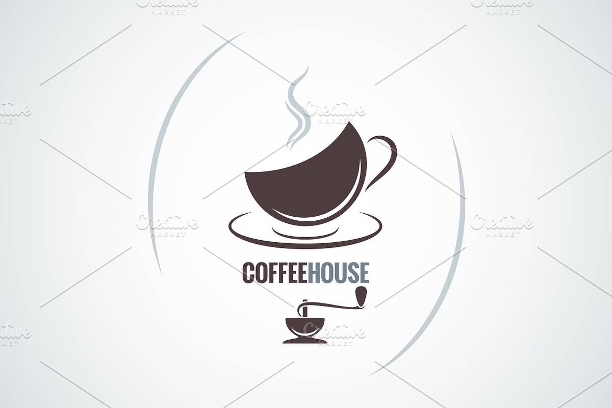 Coffee cup with vintage coffee mill  in Logo Templates - product preview 8