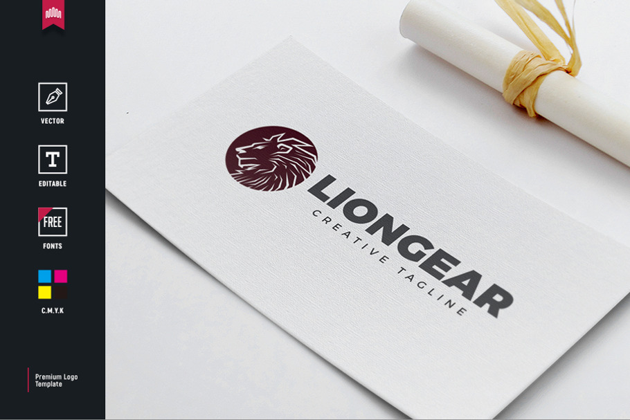 Lion Gear Logo in Logo Templates - product preview 8