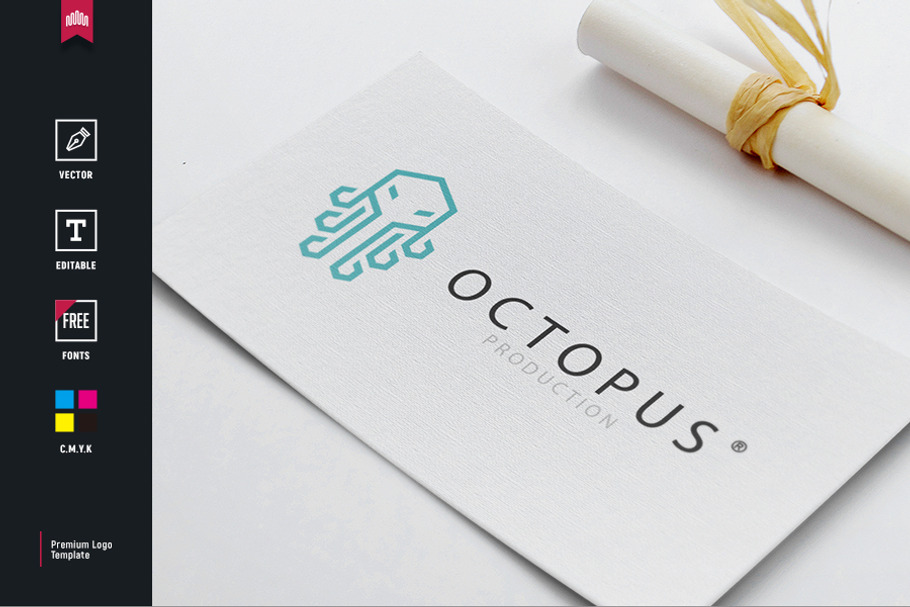 Octopus Logo in Logo Templates - product preview 8