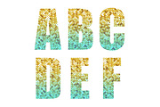 Beautiful trendy glitter alphabet