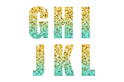 Beautiful trendy glitter alphabet