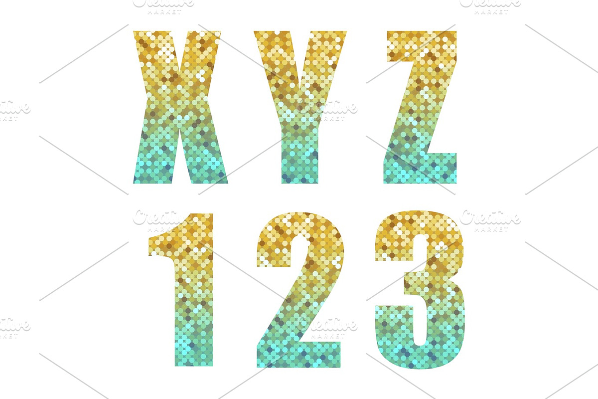 Beautiful trendy glitter alphabet in Illustrations - product preview 8