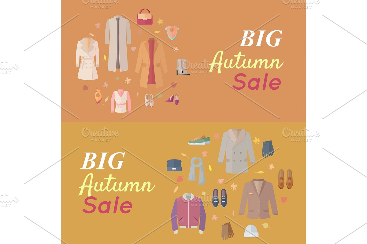 Seasonal Sale Vector Concept in Flat Design in Illustrations - product preview 8
