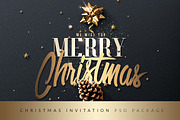 Christmas Invitation Psd Package v3