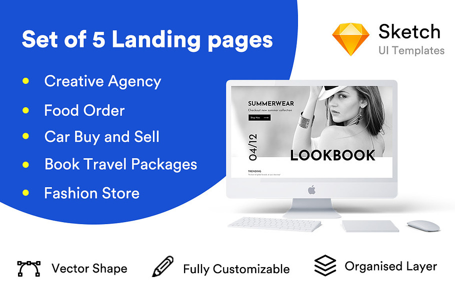 Set of 5 Landing pages in Landing Page Templates - product preview 8