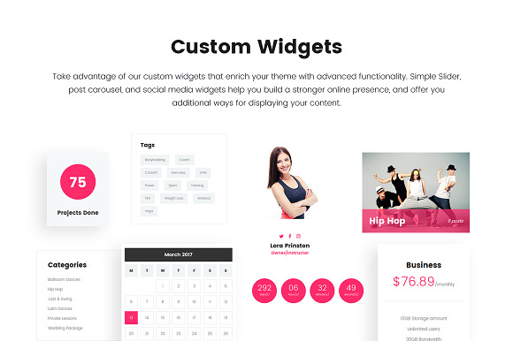 Dance School Wordpress Theme in WordPress Business Themes - product preview 3
