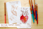 Hand Drawn Valentine's Elements.