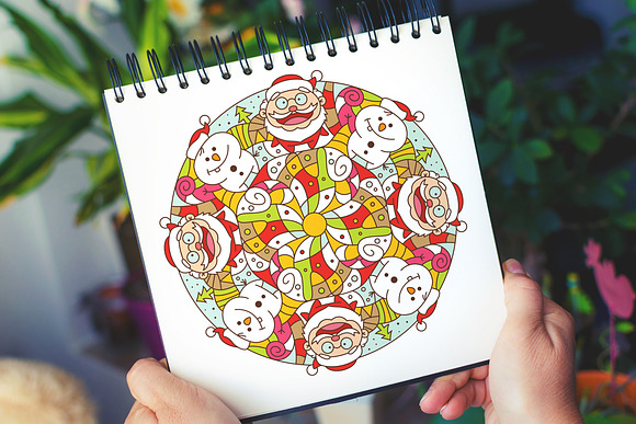 100 Christmas Mandala Ornaments in Illustrations - product preview 4