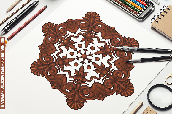 100 Christmas Mandala Ornaments in Illustrations - product preview 10