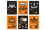Halloween vector posters for holiday horror party