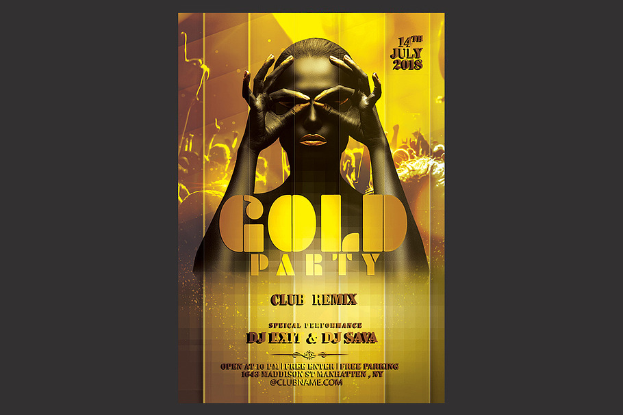 Gold Party Flyer in Flyer Templates - product preview 8