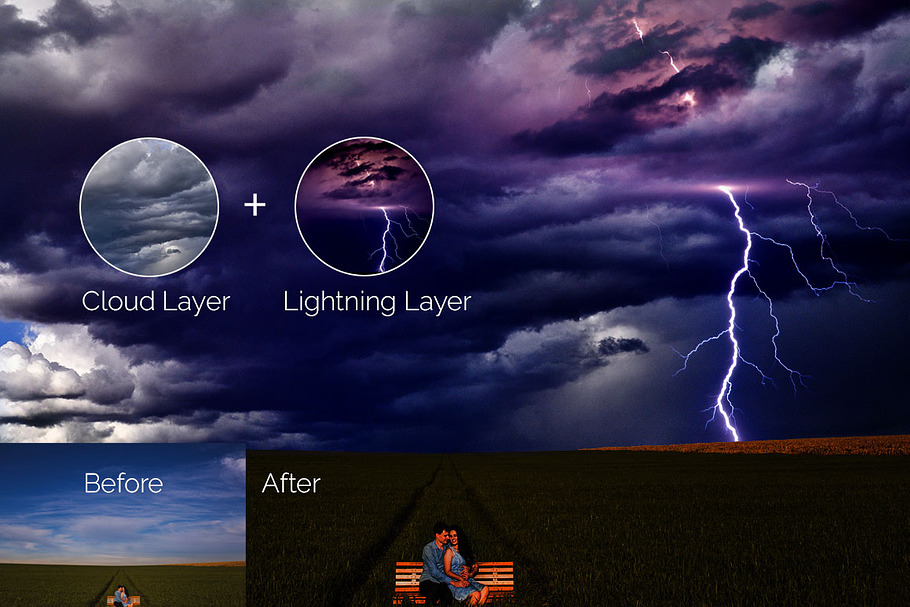 21 Lightning Photoshop Overlays