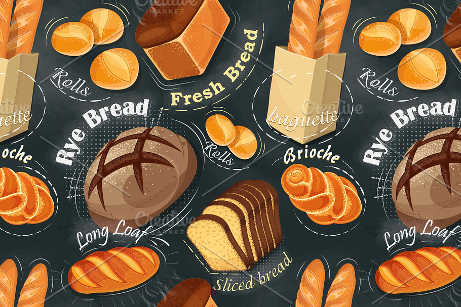 Bakery seamless pattern in Illustrations - product preview 8