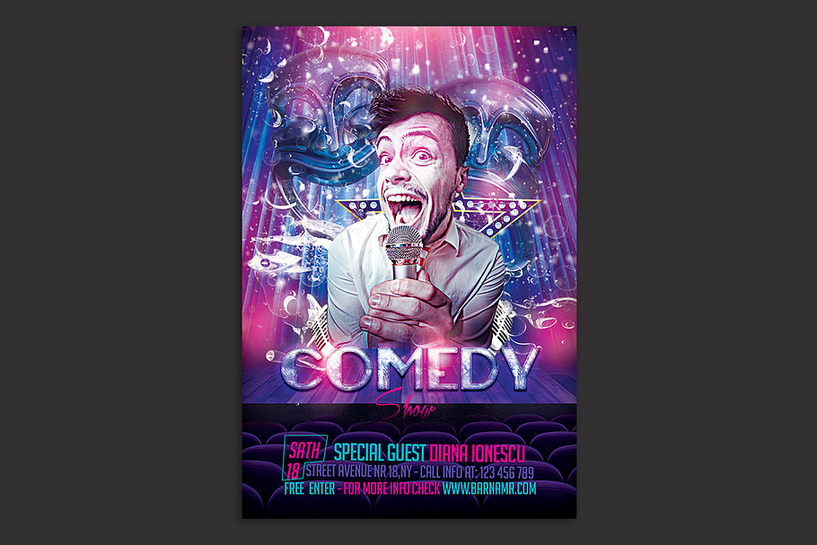 Comedy Show Flyer in Flyer Templates - product preview 8