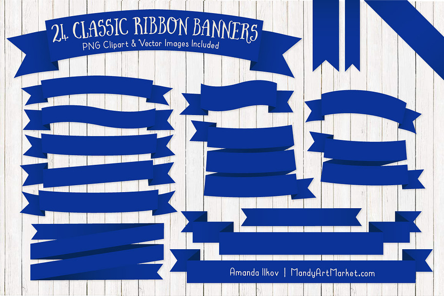 Royal Blue Ribbon Banner Clipart