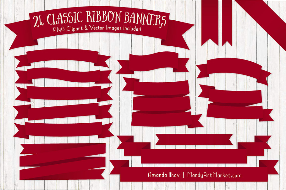 Ruby Ribbon Banner Clipart