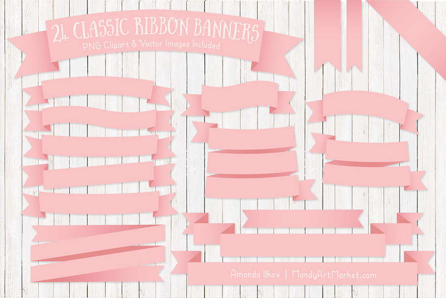 Soft Pink Ribbon Banner Clipart